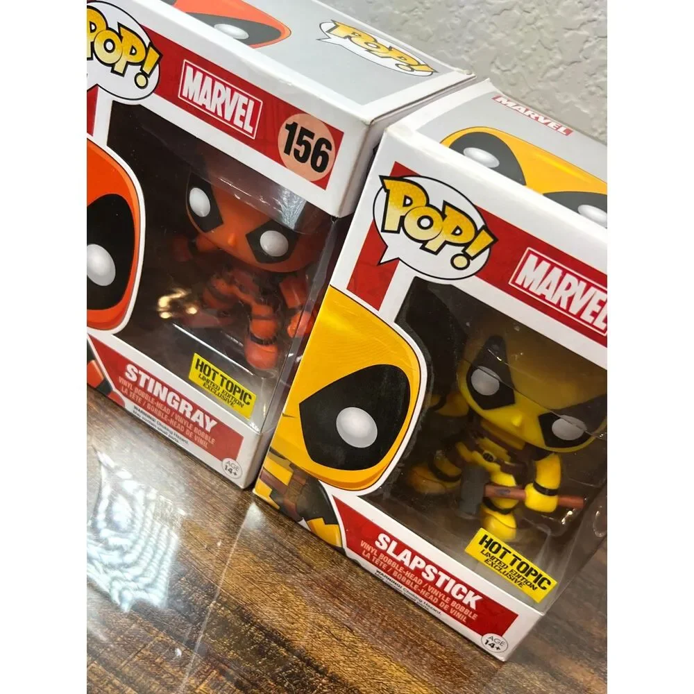 Deadpool Stingray Funko Pop! 156 & Slapstick 157 Hot Topic Exclusives Marvel Toy